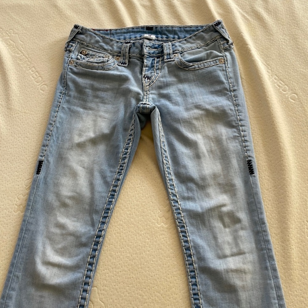 True Religion skinny jeans size 25 skinny flip string super t.